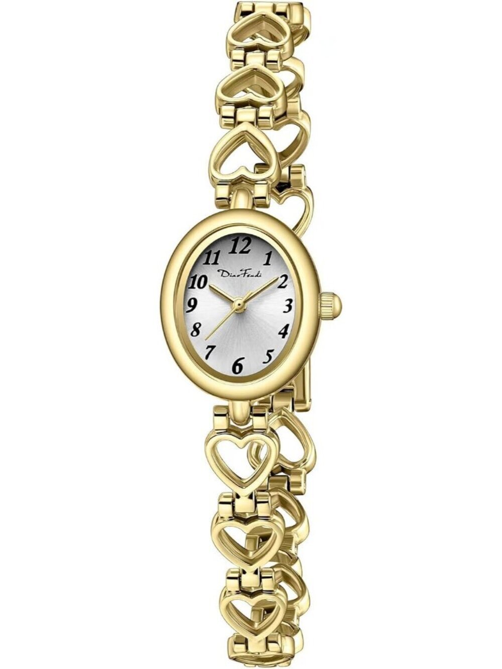 Women's Gold White Analog Quartz Oval Waterproof Vintage Bracelet Luxury Watch